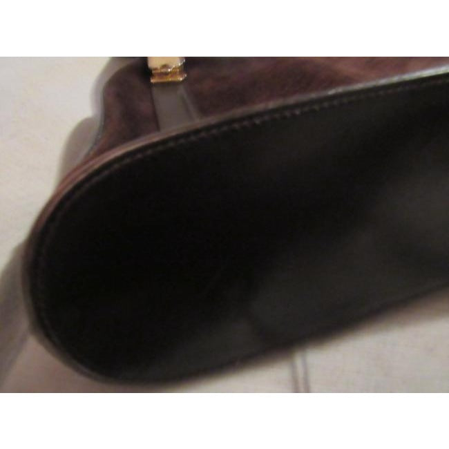 Gucci Vintage Pursesdesigner Purses Dark Brown Suede And Leather Leathersuede Satchel