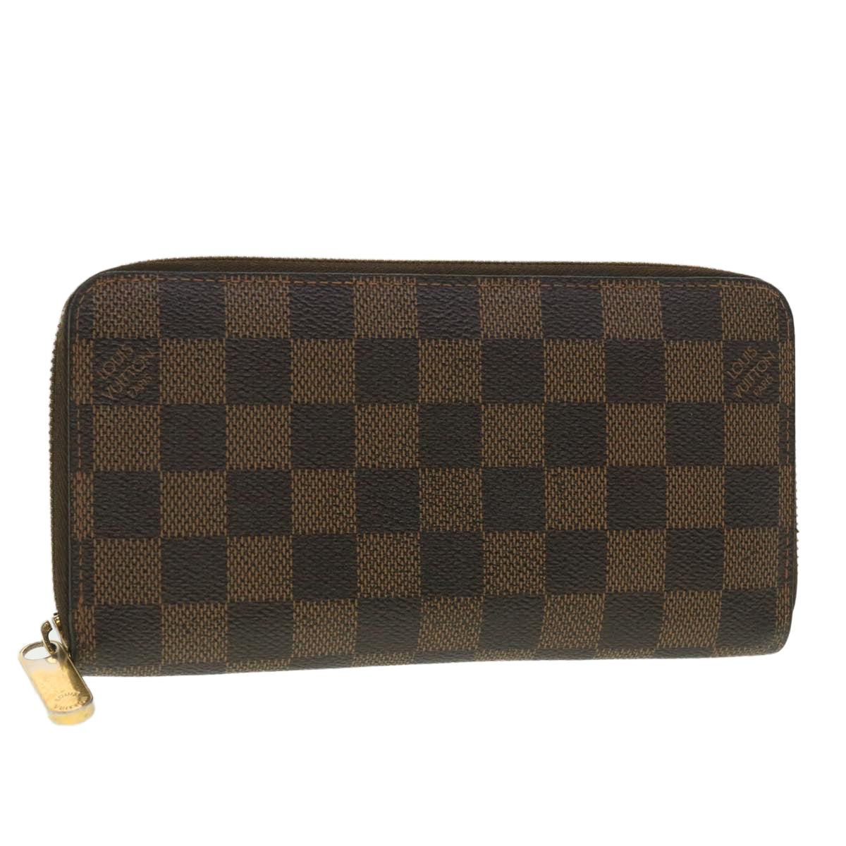 LOUIS VUITTON Damier Ebene Zippy Wallet Long Wallet N41661 LV Auth 37760