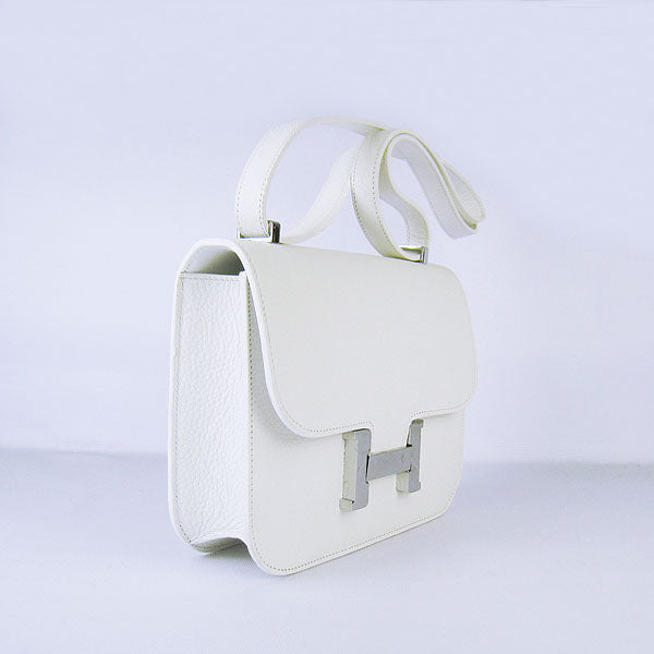 Luxury Hermes Constance Cowskin Leather Bag H017 beige silver