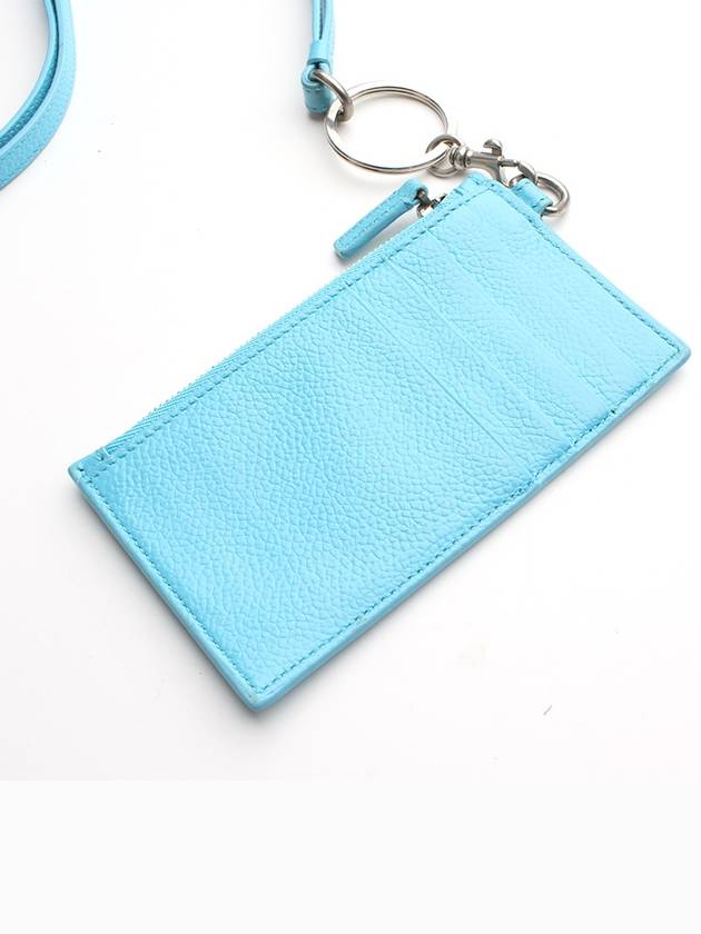 Luxury Balenciaga Trending 2026 Light blue card wallet