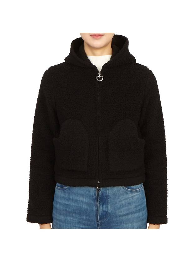 Luxury Balenciaga Trending 2026 Softwear Heart Zip-up Hoodie Black
