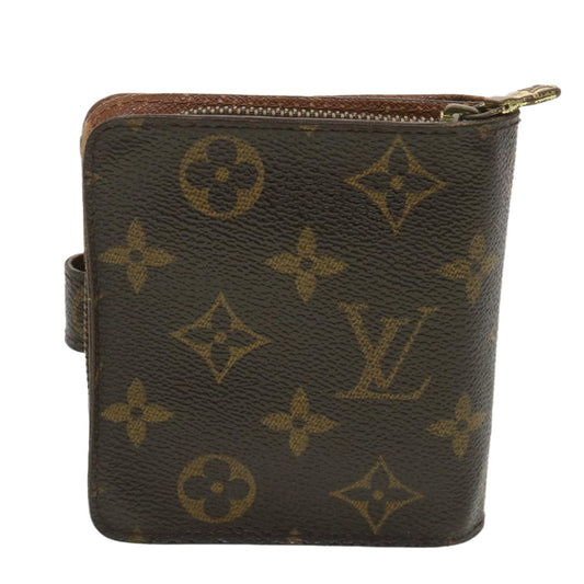 LOUIS VUITTON Monogram Compact zip Wallet M61667 LV Auth 38396