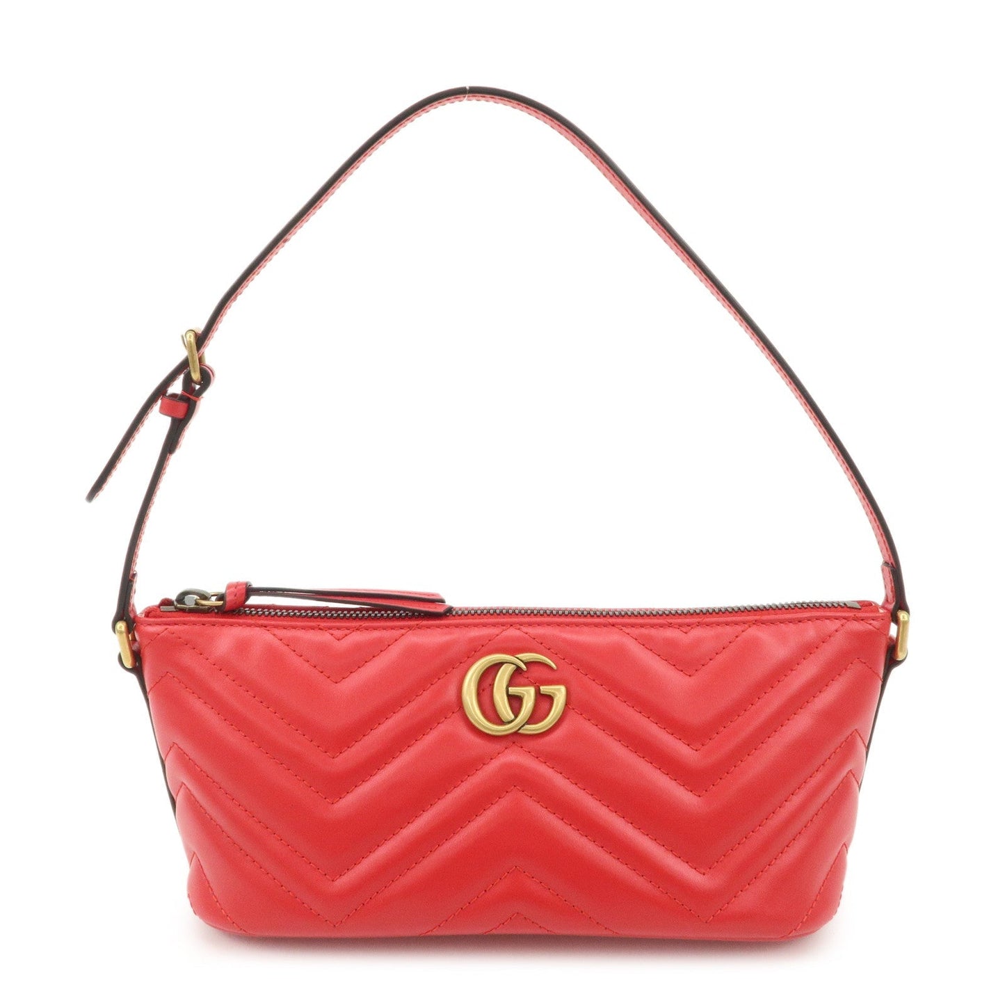 GUCCI GG Marmont Leather Shoulder Bag Hand Bag Red 739166