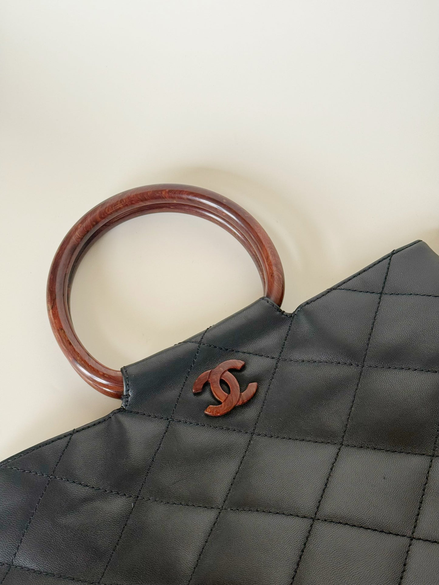 Chanel  Wooden Top Handle Bag