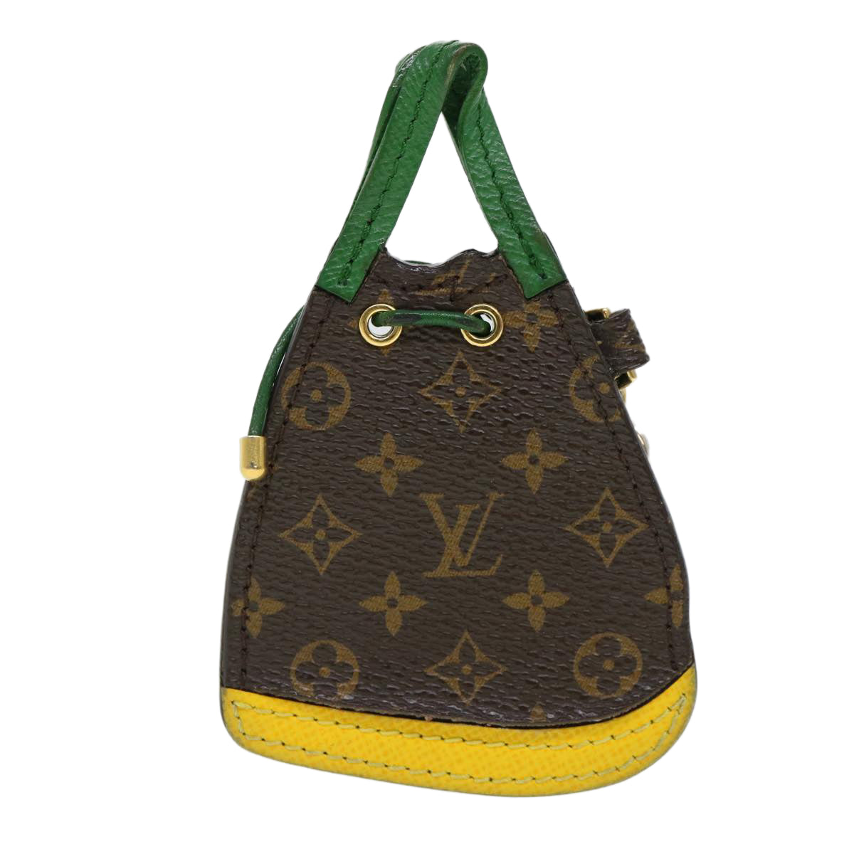 LOUIS VUITTON Porte Cles BB Noe Key Holder Green Yellow M66182 LV 38961