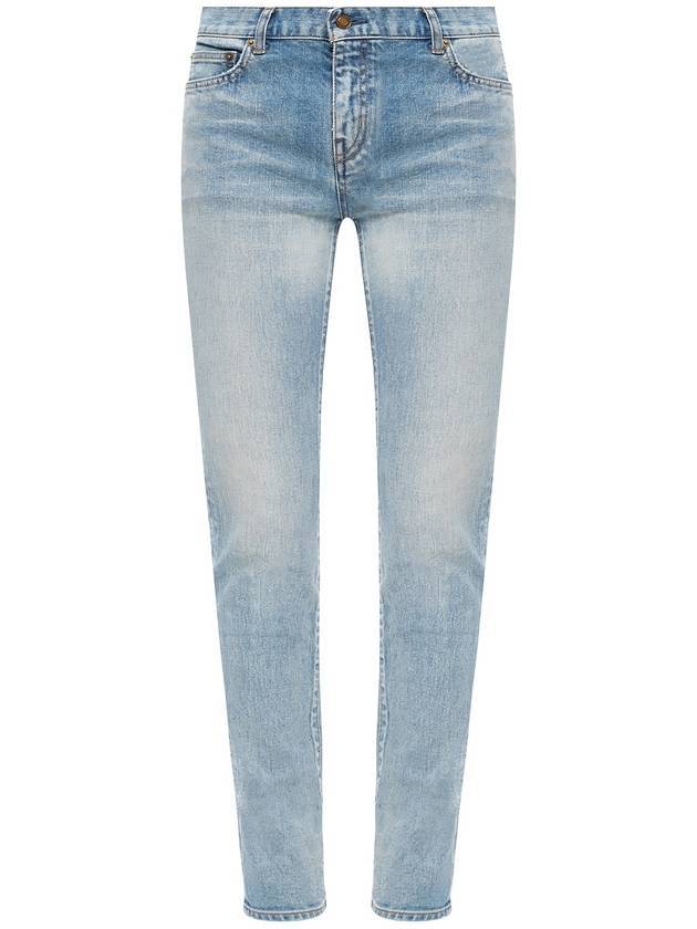 Luxury Saint Laurent Trending 2025 Slim Fit Straight Jeans Blue