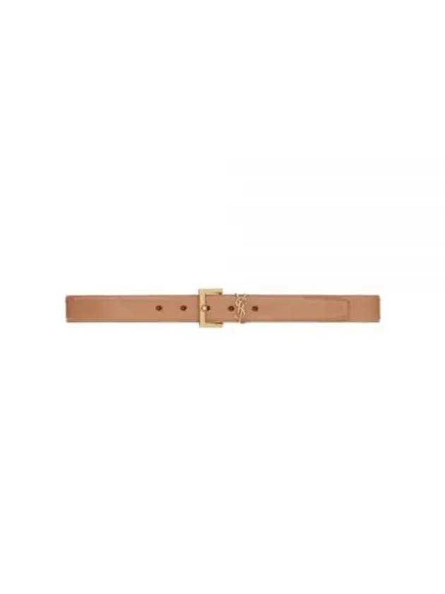 Luxury Saint Laurent Trending 2025 Monogram Logo Belt Beige