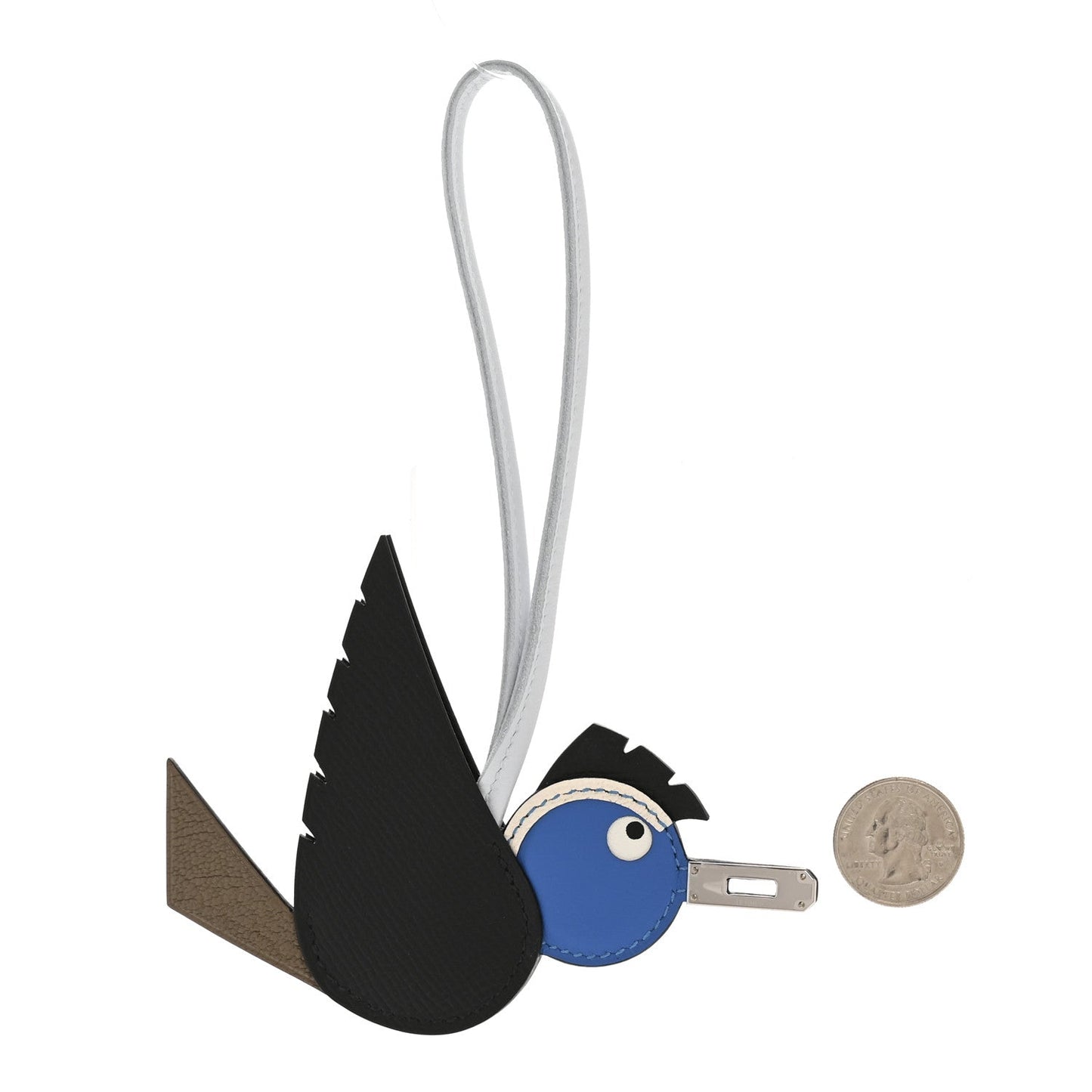 Hermes Epsom Swift Chevre Mysore Birdy Bag Charm Black Etoupe Bleu Hydra Bleu Brume