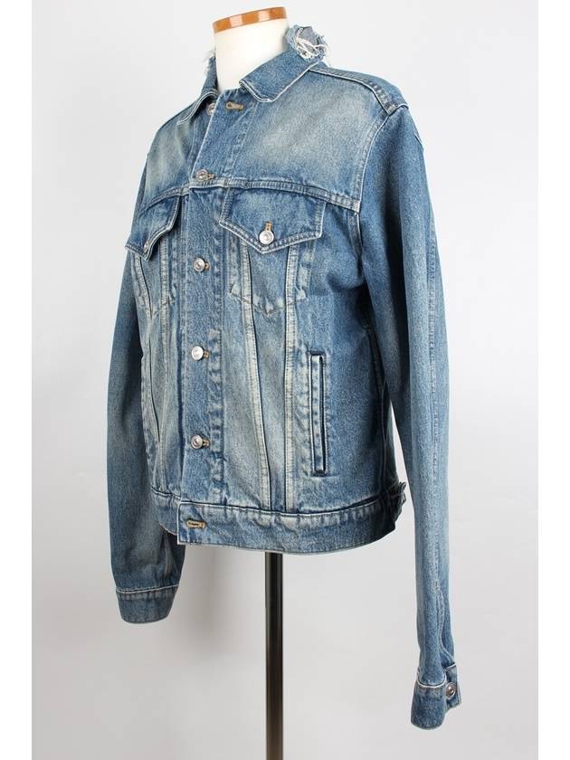 Luxury Balenciaga Trending 2026 wave logo denim jacket 48