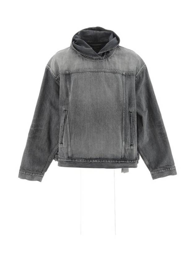 Luxury Balenciaga Trending 2026 Distressed Denim Hoodie Black