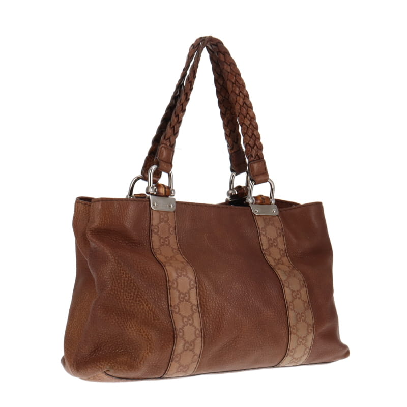 Gucci Bamboo Brown Leather Tote Style 2