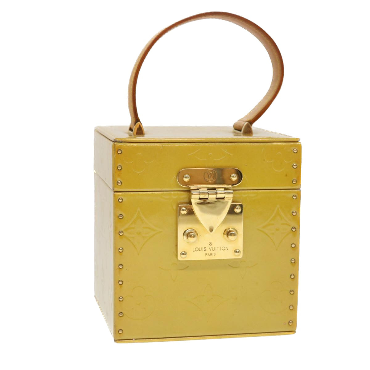 LOUIS VUITTON Monogram Vernis Bleecker Cosmetic Pouch Beige Clutch