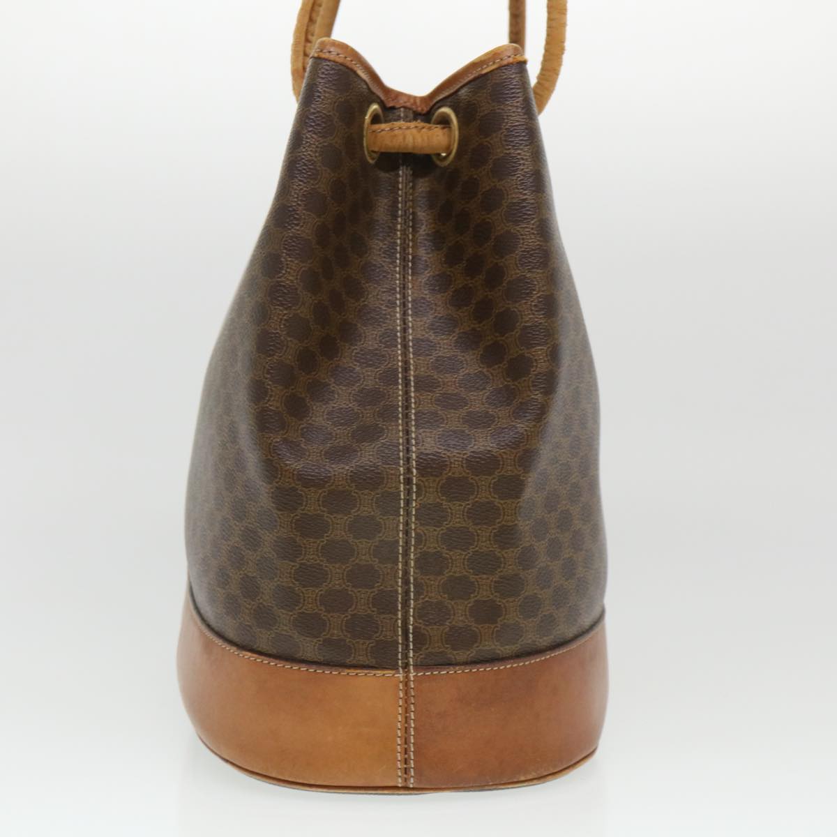 Luxury CELINE Macadam Canvas Shoulder Bag PVC Leather Brown  39461