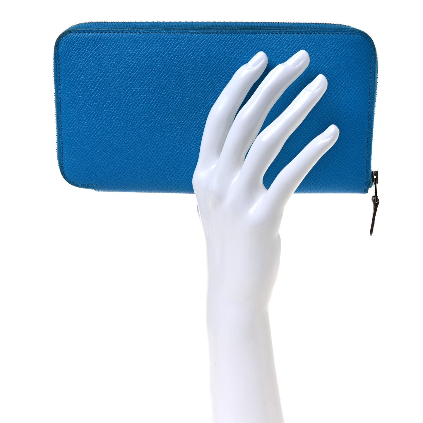 Hermes Epsom Silk'In Wallet Bleu Frida