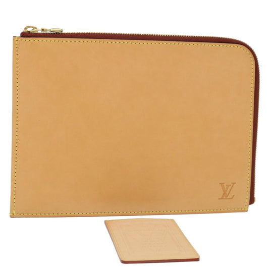 LOUIS VUITTON Nomad Leather Pochette Jules Clutch Bag Beige LV 39642A