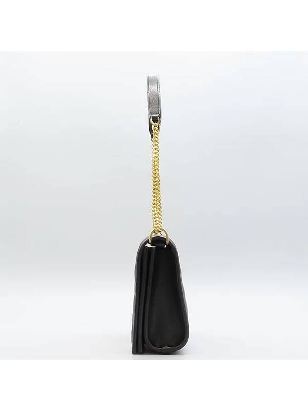 Luxury Saint Laurent Trending 2025 650769 Black leather monogram quilted gold chain mini Becky shoulder bag