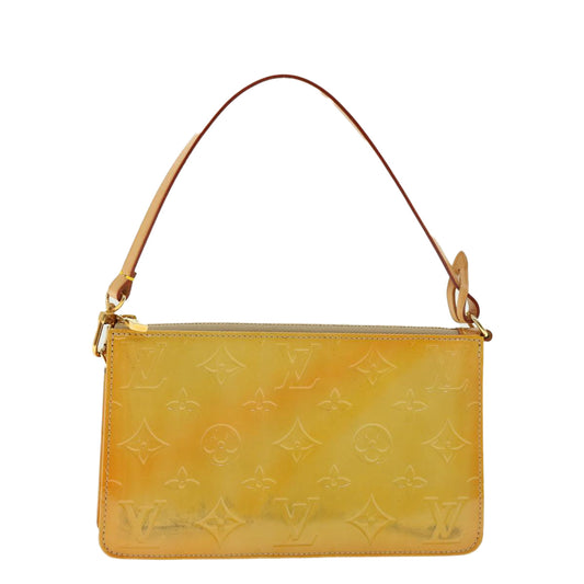LOUIS VUITTON Vernis Lexington Accessory Pouch Lime Yellow M91058 LV 39814