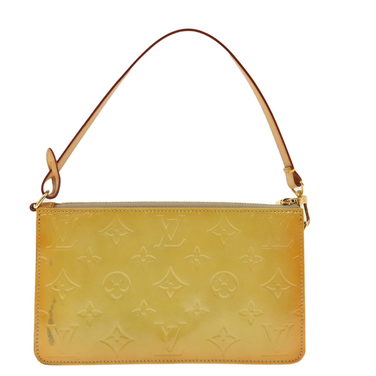 LOUIS VUITTON Vernis Lexington Accessory Pouch Lime Yellow M91058 LV 39814