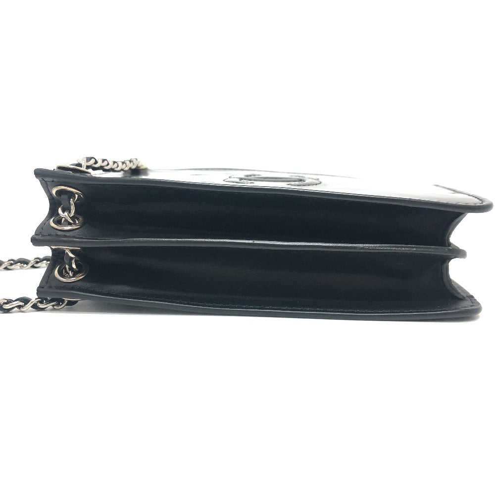 CHANEL Shoulder Bag enamel black COCO Mark