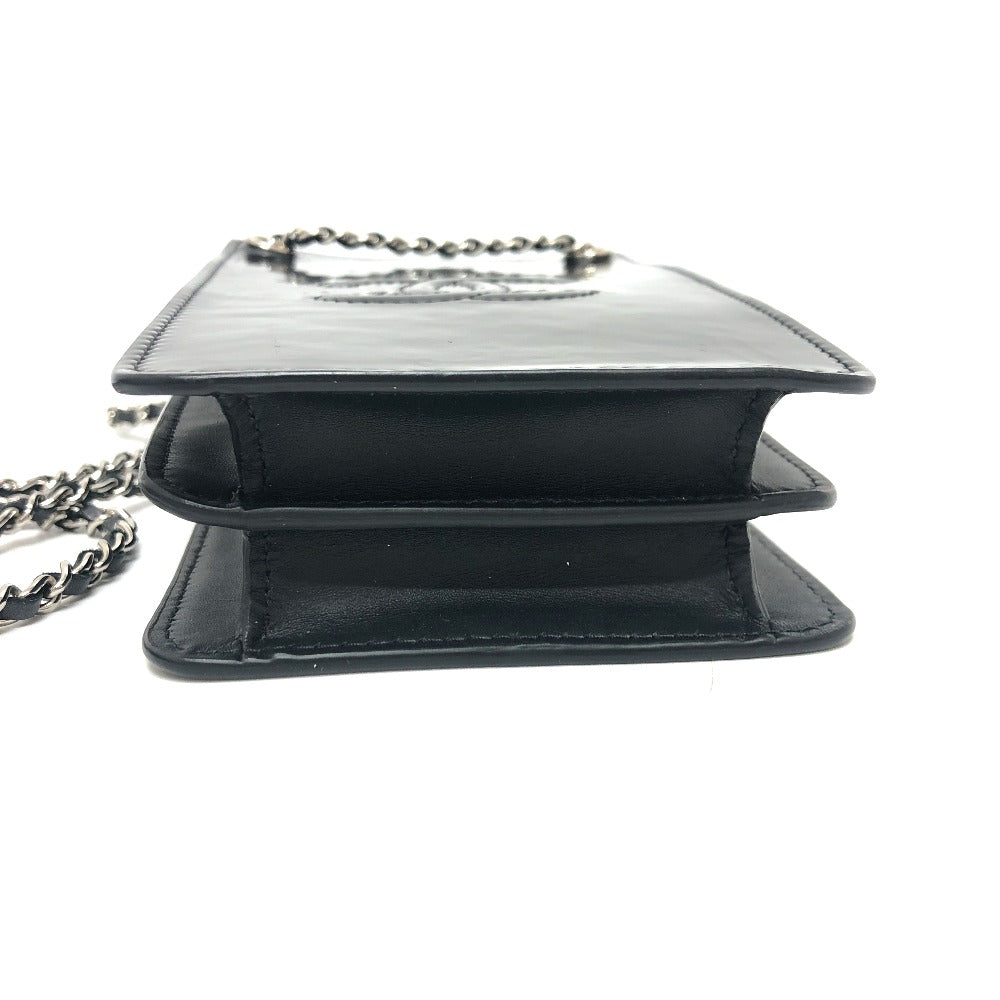 CHANEL Shoulder Bag enamel black COCO Mark