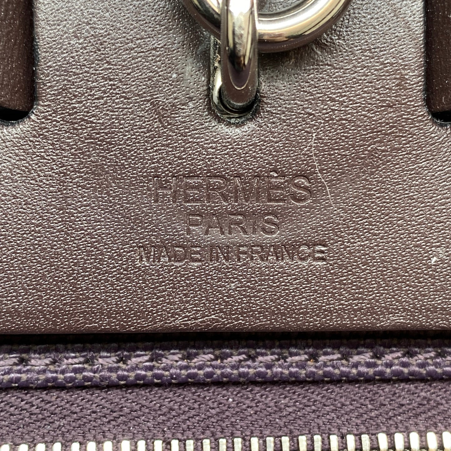 Hermes Herbag 31 Deep Grape Canvas Leather Shoulder Bag