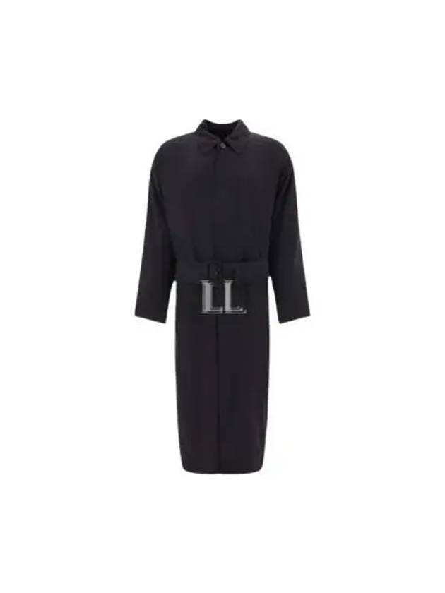 Luxury Balenciaga Trending 2026 Belted Maxi Trench Coat Black