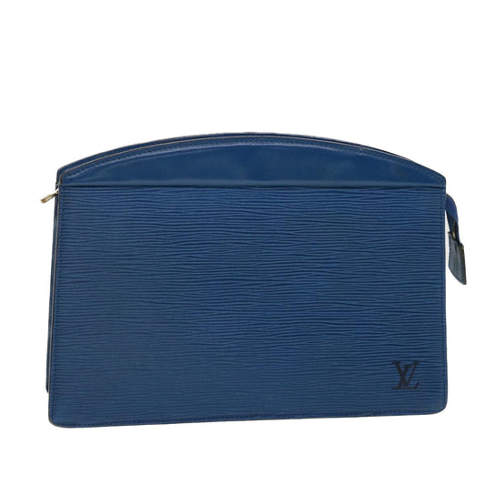 LOUIS VUITTON Epi Trousse Crete Clutch Bag Blue LV