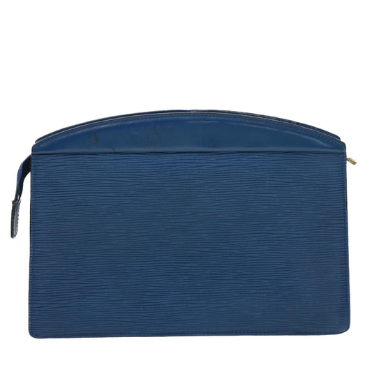LOUIS VUITTON Epi Trousse Crete Clutch Bag Blue M48405 LV Auth 39974