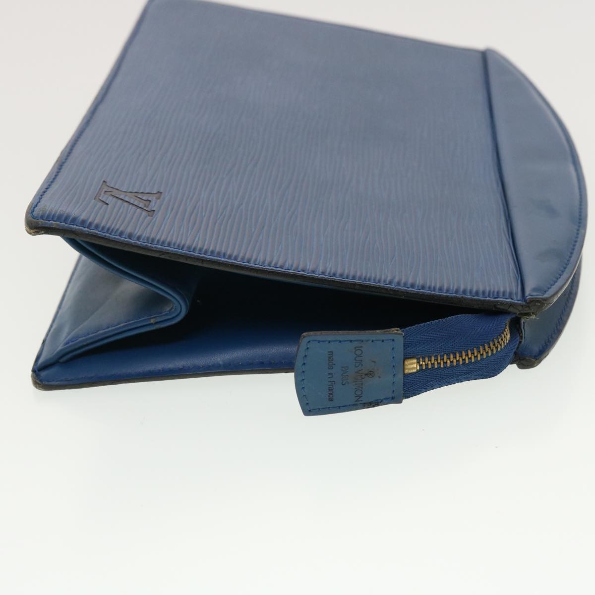 LOUIS VUITTON Epi Trousse Crete Clutch Bag Blue LV