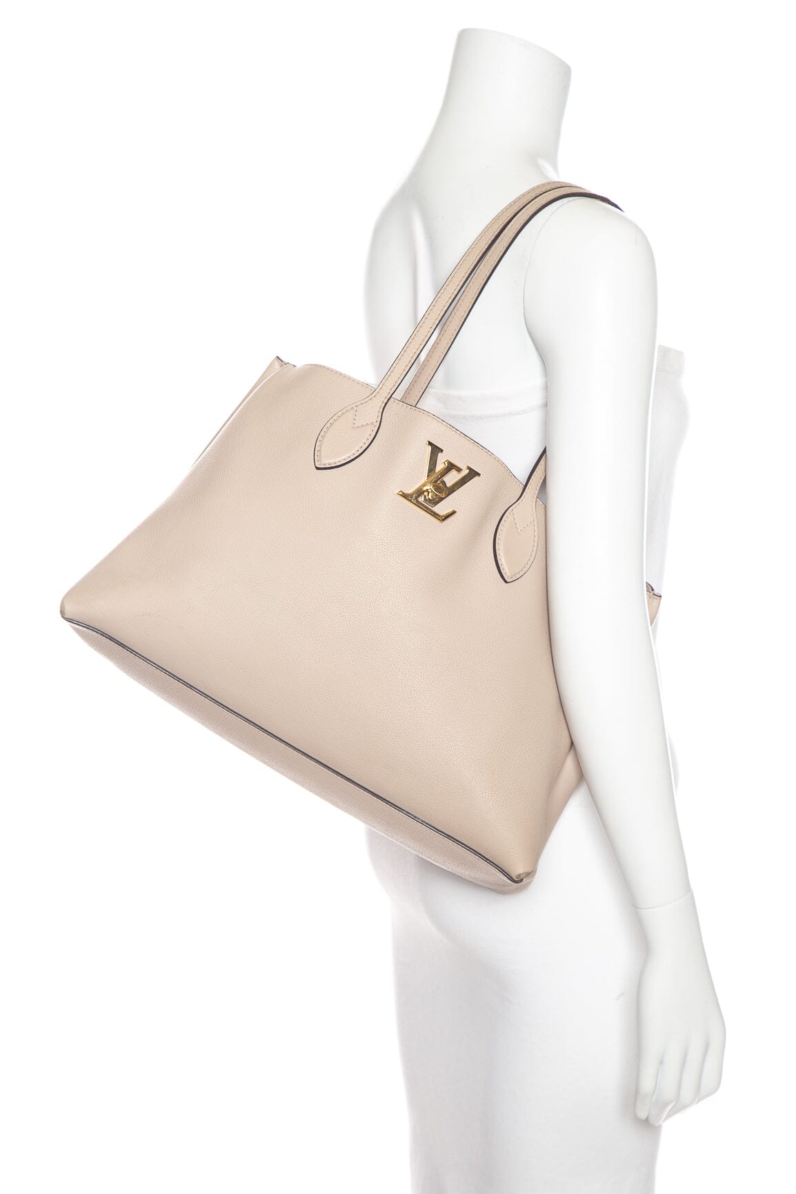 Louis Vuitton Taupe Lock Me Shopper Tote