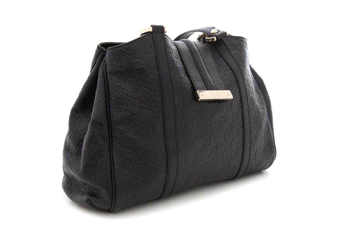 Gucci Guccissima Black Leather Shoulder Bag Style 1