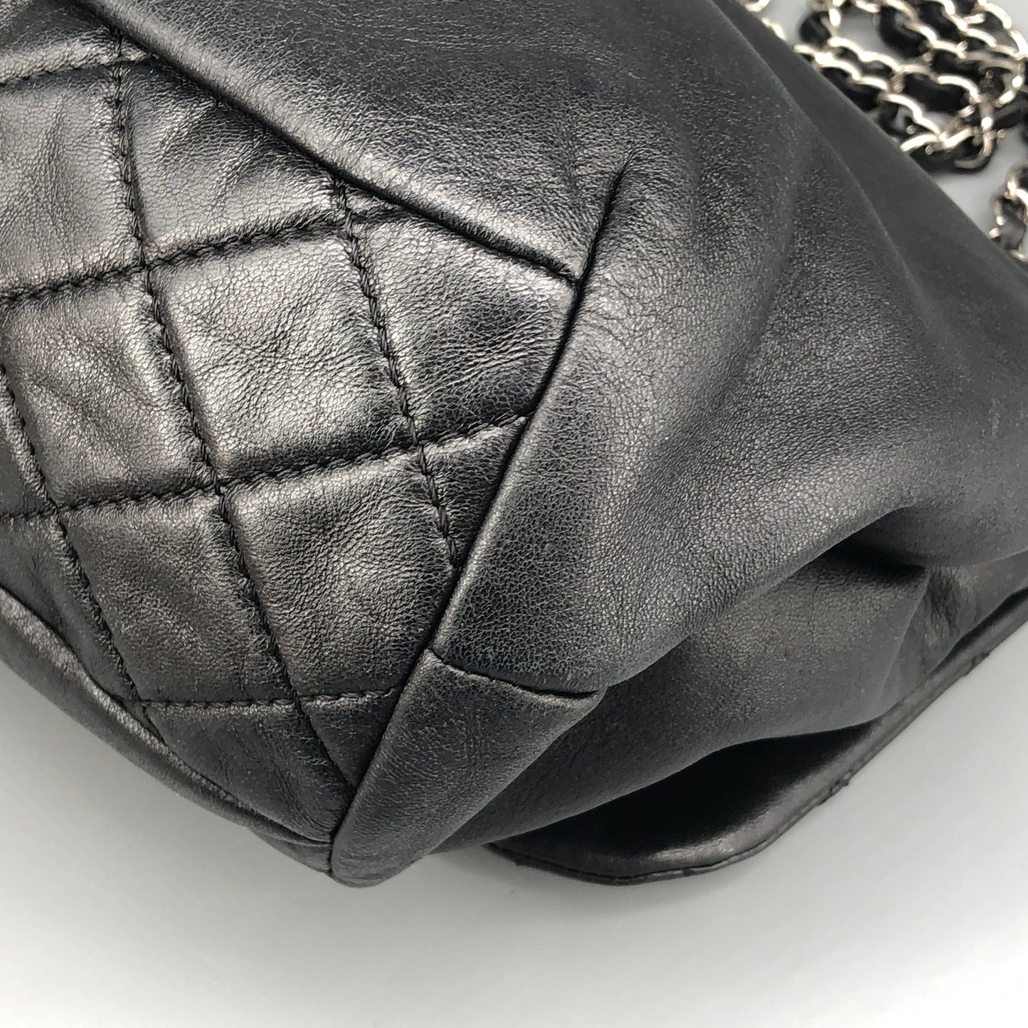 Chanel Lambskin Quilted Large Trianon Messenger Flap Black