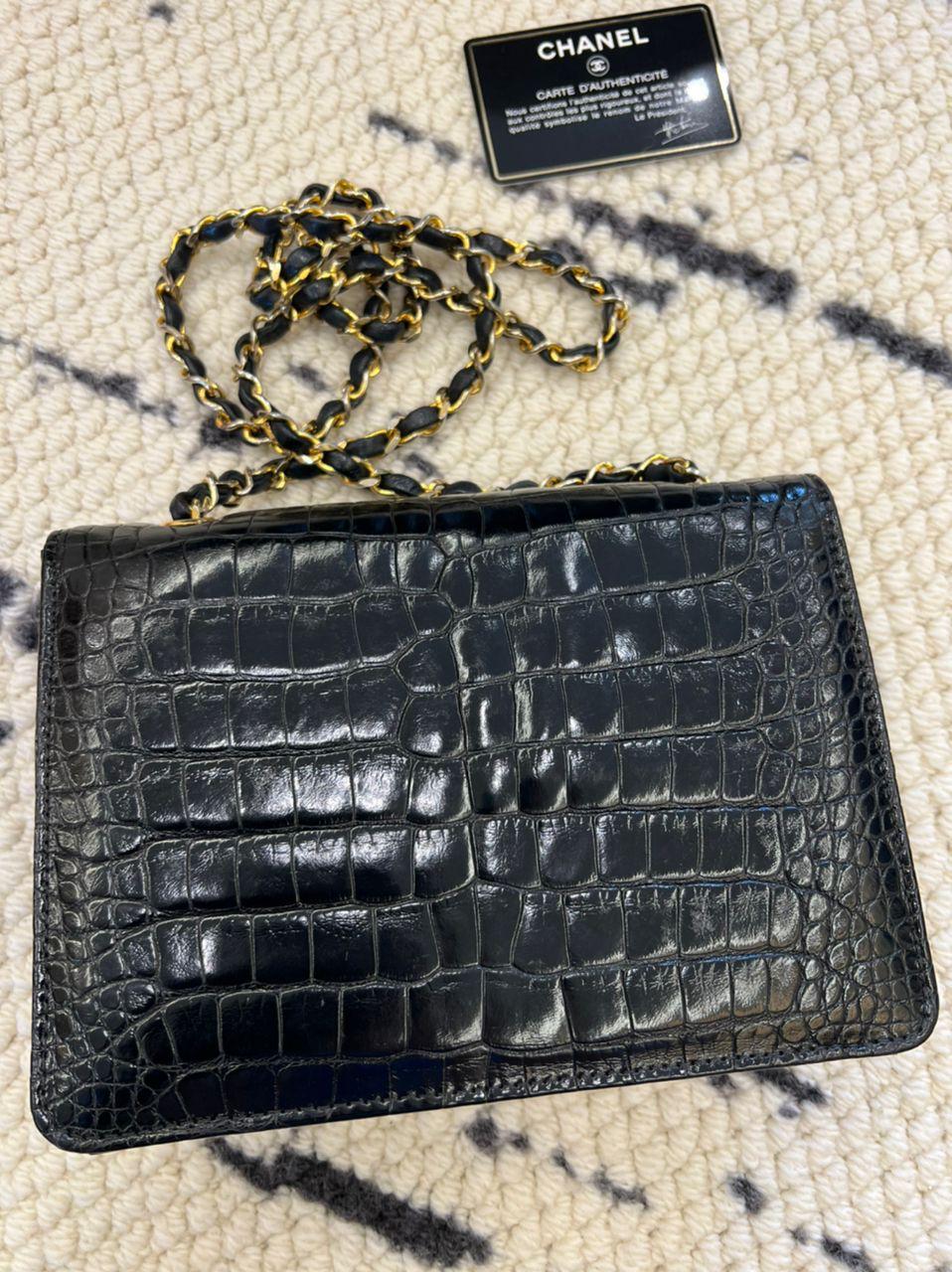 Chanel  Crocodile Enveloppe Flap Bag