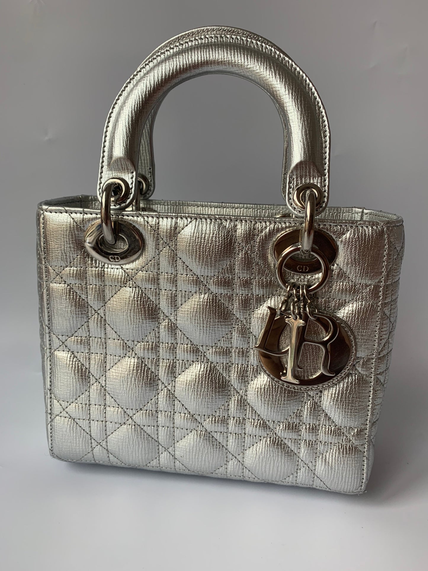 Lady Dior ABCdior Small Silver Cannage Lambskin Handbag