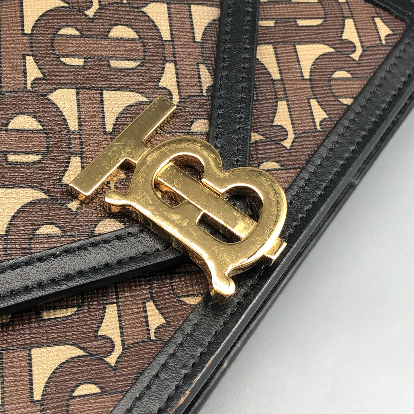 Burberry TB Monogram Canvas Waist Belt Fanny Pack Brown