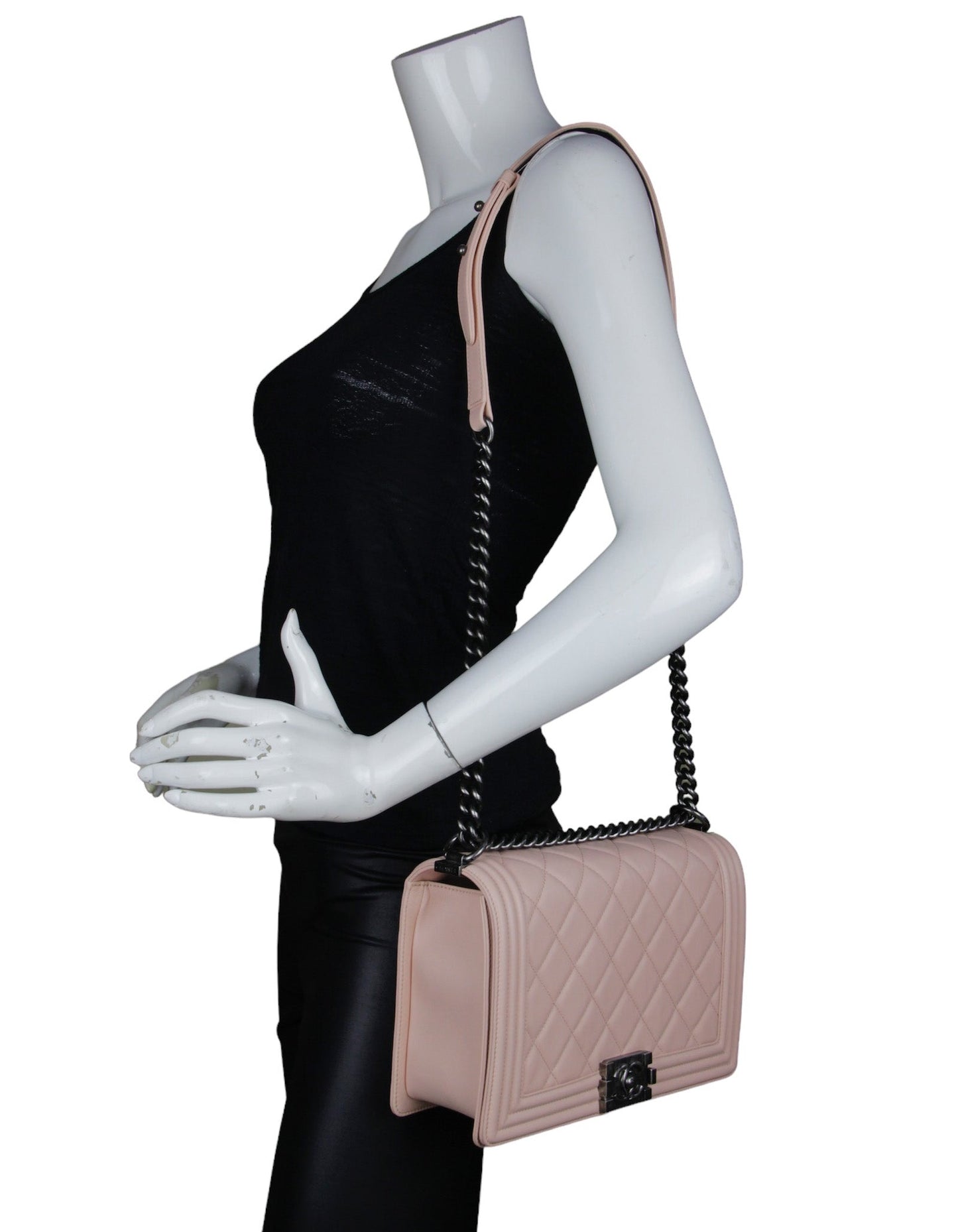 Chanel Pink Lambskin Leather New Medium Boy Bag
