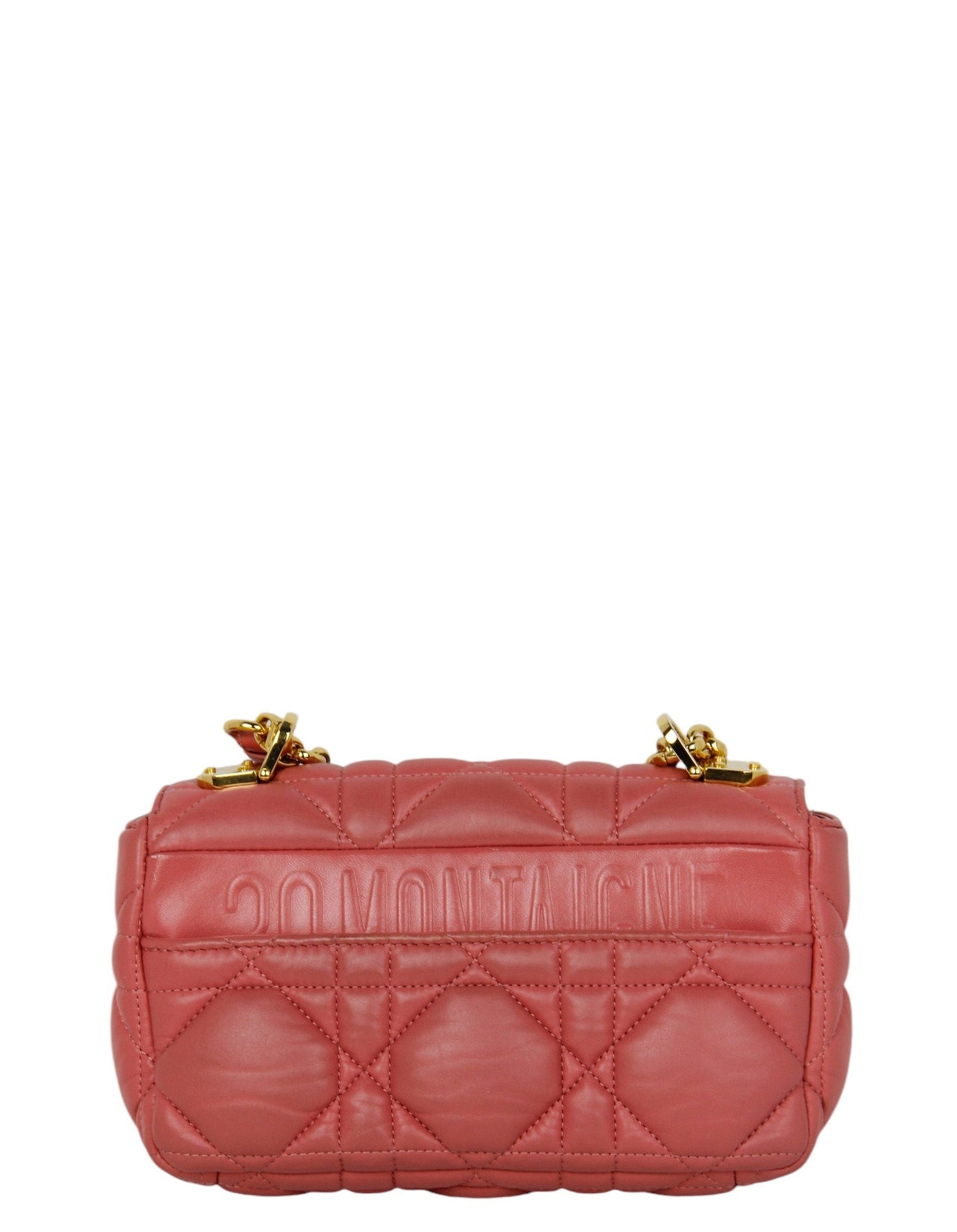 Christian Dior Pink Leather Cannage Small Caro Bag