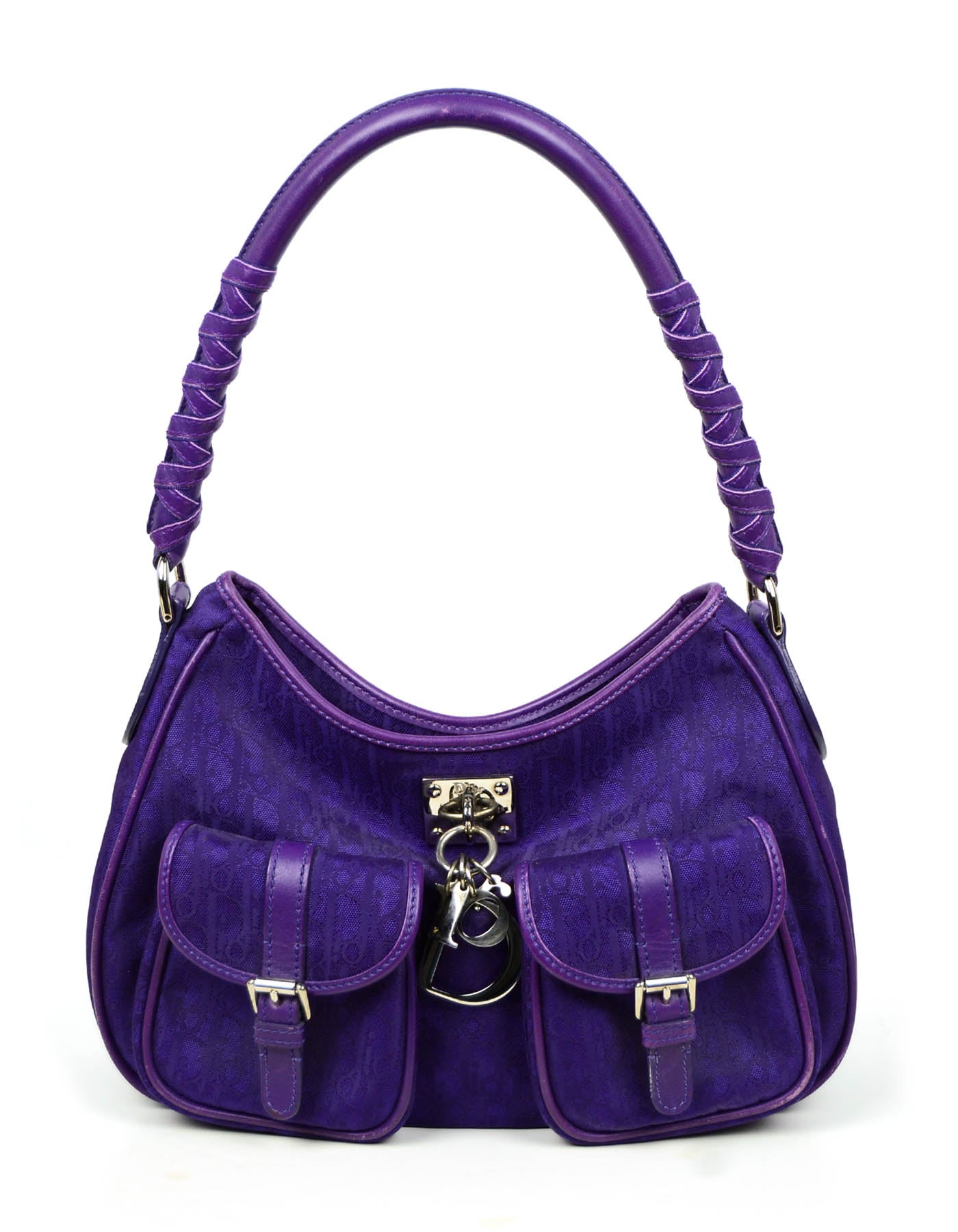Christian Dior   Purple Monogram Shoulder Bag