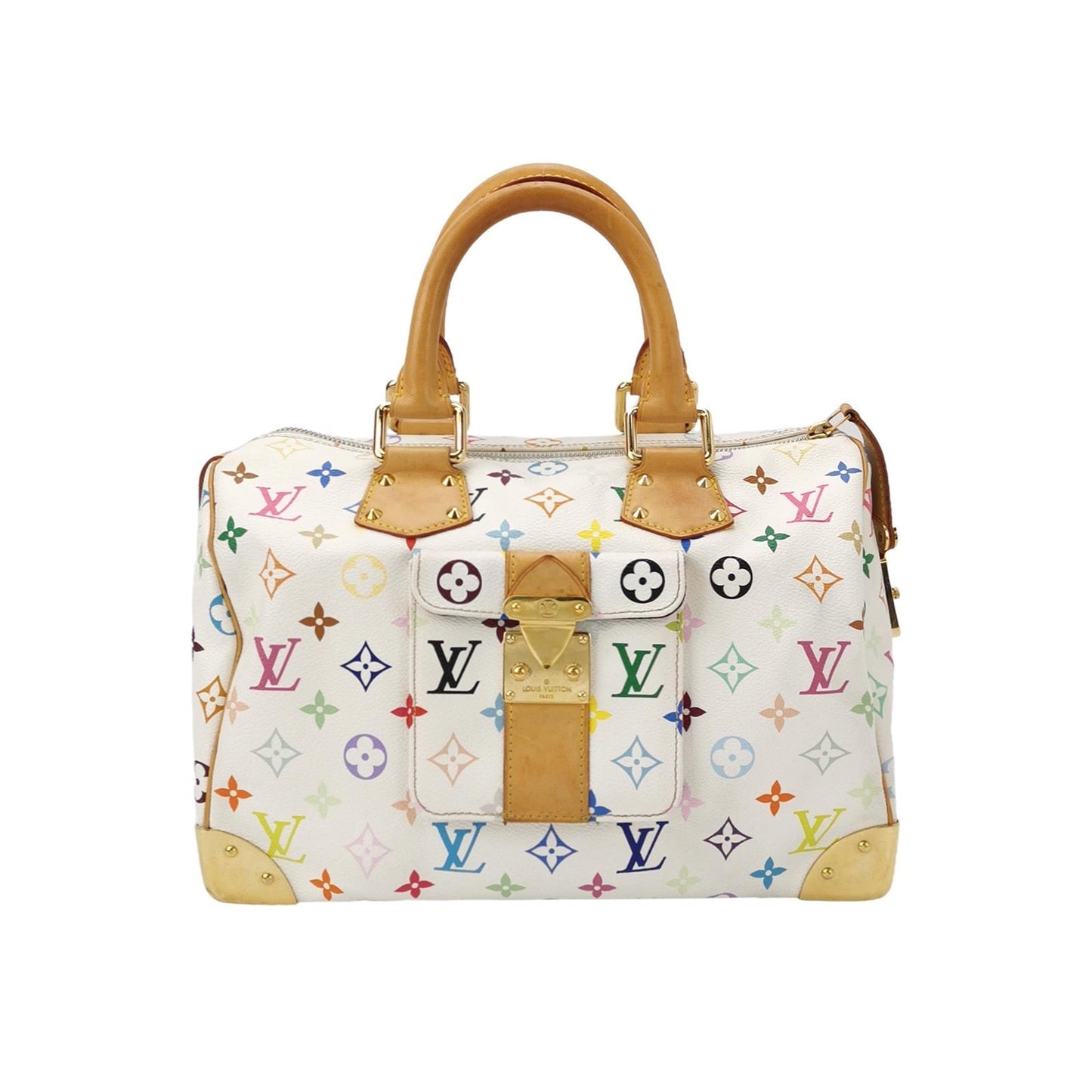 Louis Vuitton x Takashi Murakami Speedy 30 Lock White Multicolor