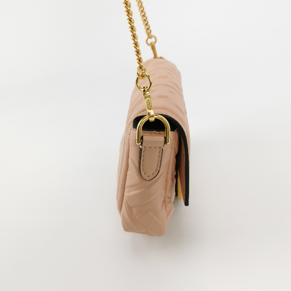 Fendi Baguette Mini Light Pink Nappa Leather Crossbody Bag
