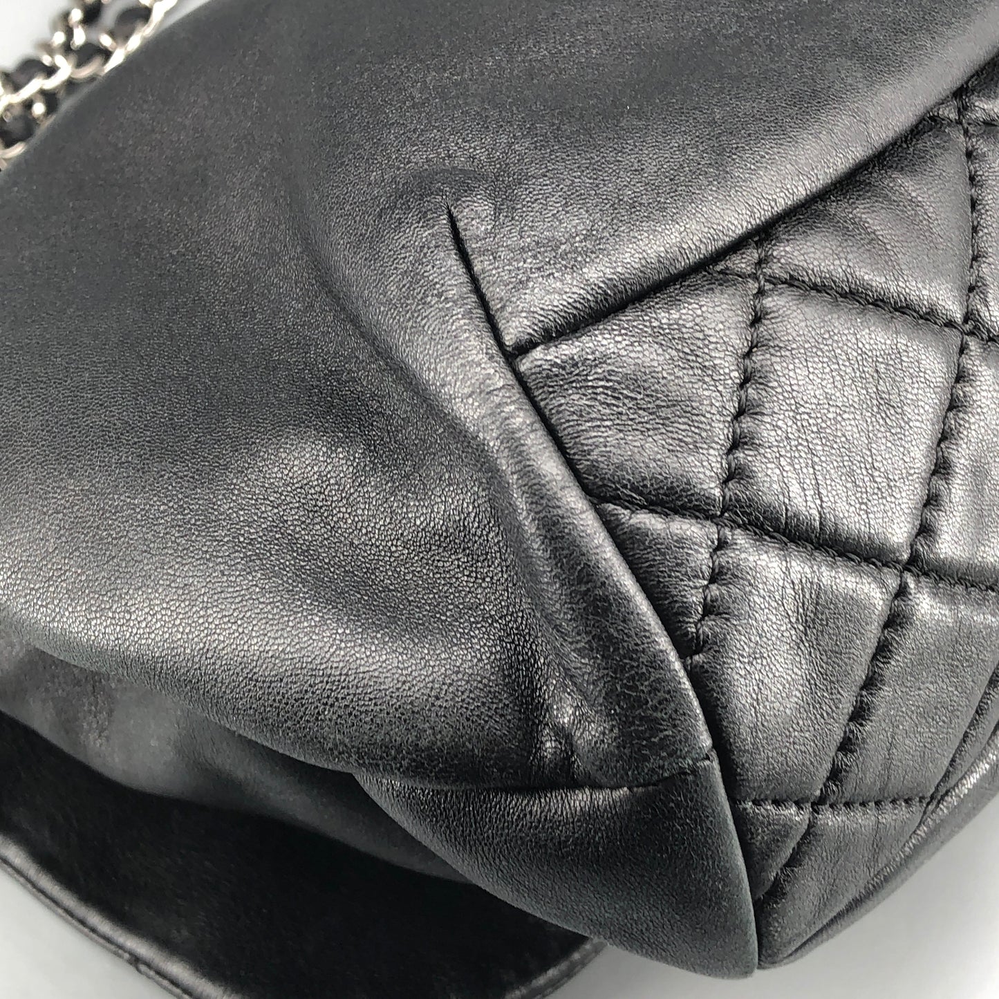 Chanel Lambskin Quilted Large Trianon Messenger Flap Black