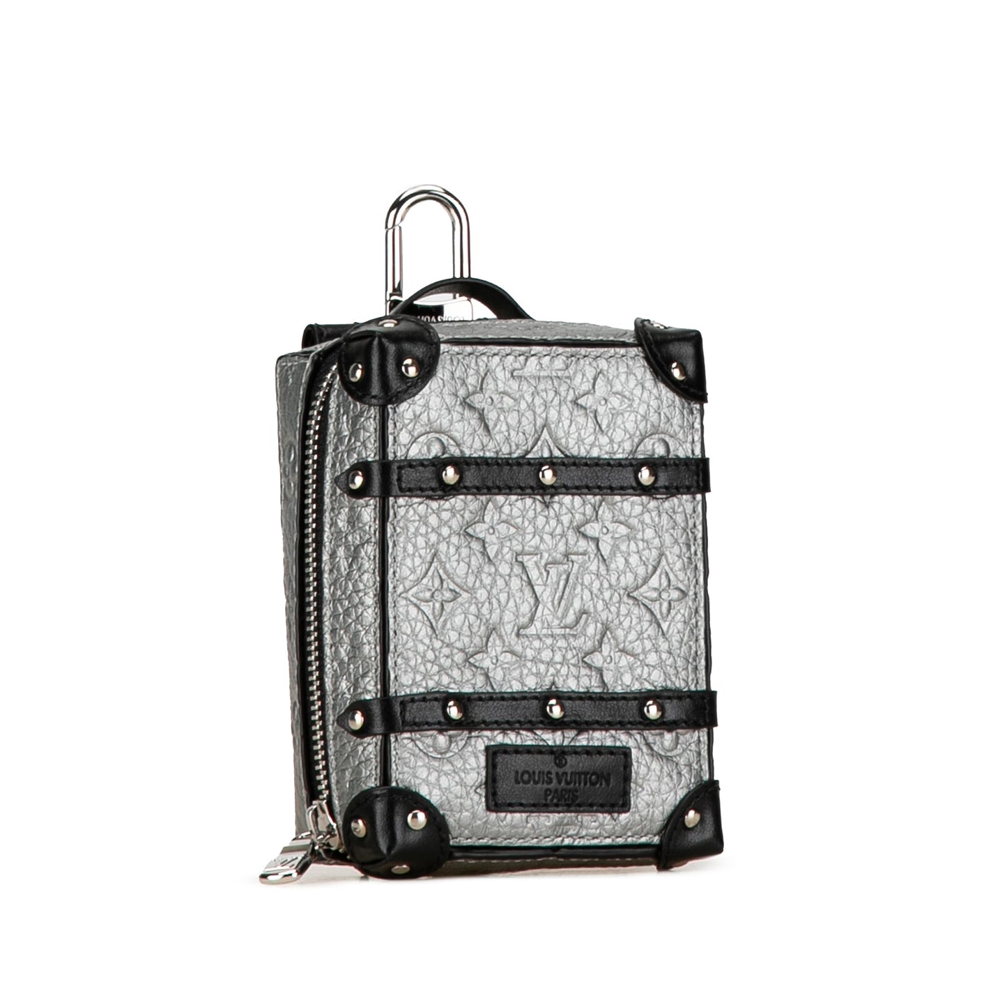 Silver Louis Vuitton Monogram Taurillon Soft Trunk Bag Charm and Key Holder