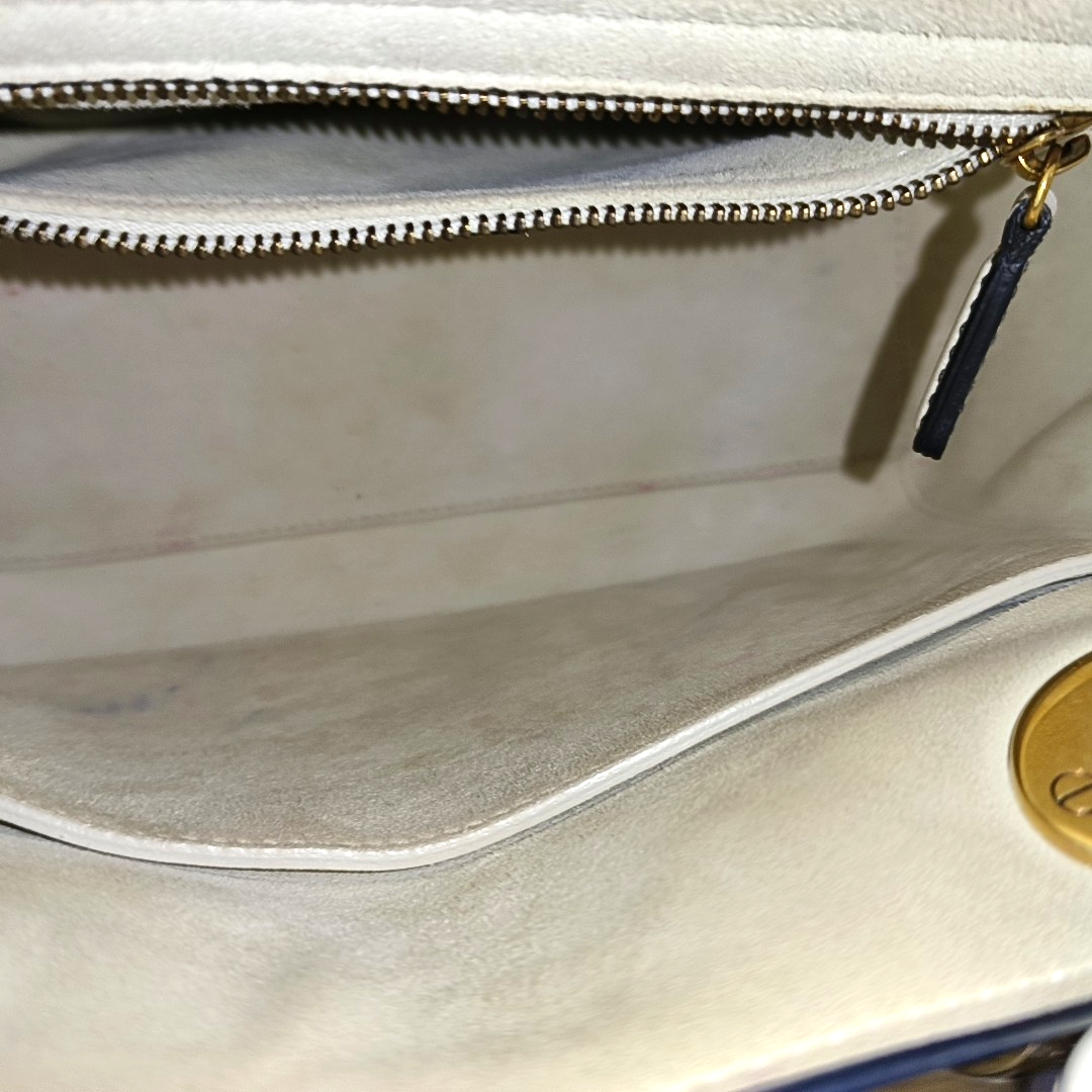Lady Dior Medium Love White Calfskin Leather with Gold-tone Hardware