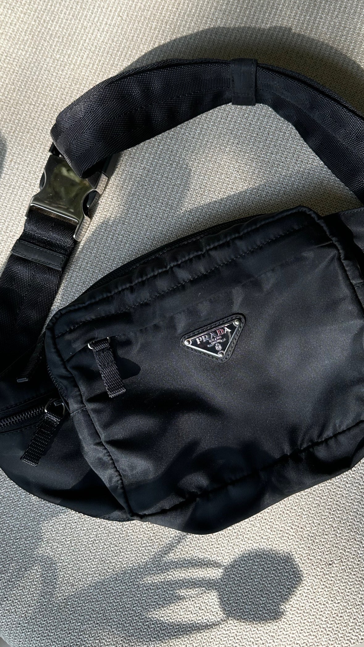 PRADA Nylon Belt Bag Black