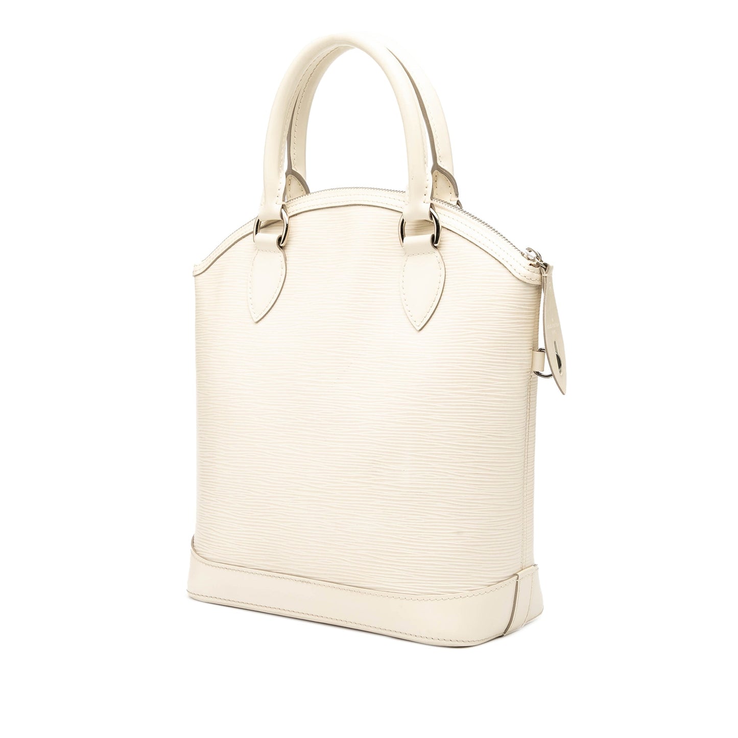 White Louis Vuitton Epi Lockit Vertical Handbag