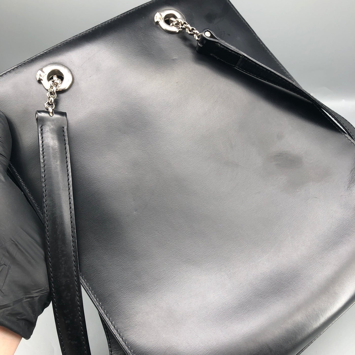 Cartier Black Smooth Leather Vertical Shoulder Tote Bag