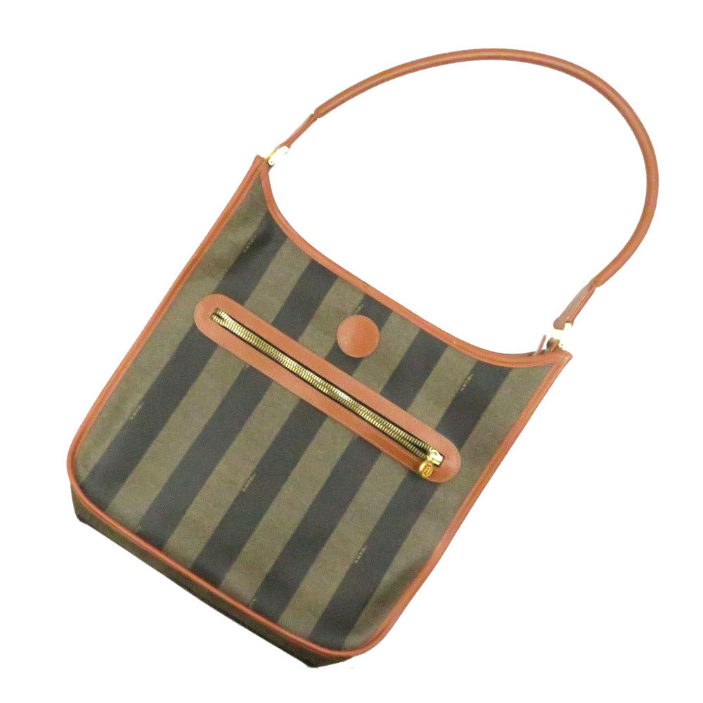 FENDI Handbag PVC Brown Pekan Women