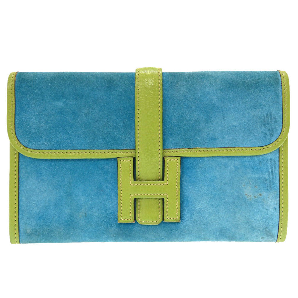 HERMES Clutch bag Doblis Anise green Jige mini unisex(Unisex) Used