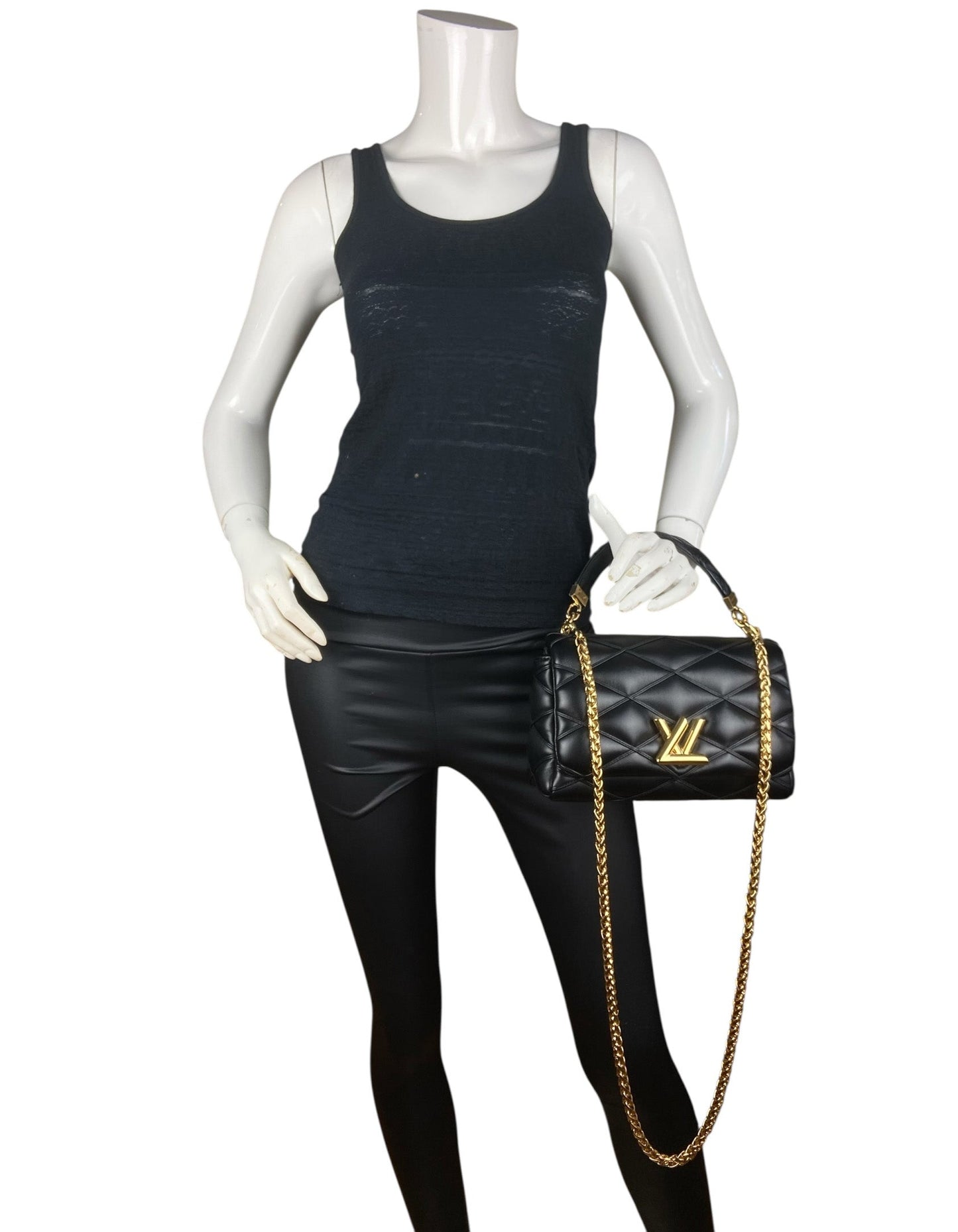 Louis Vuitton Black Malletage Top Handle GO-14 MM