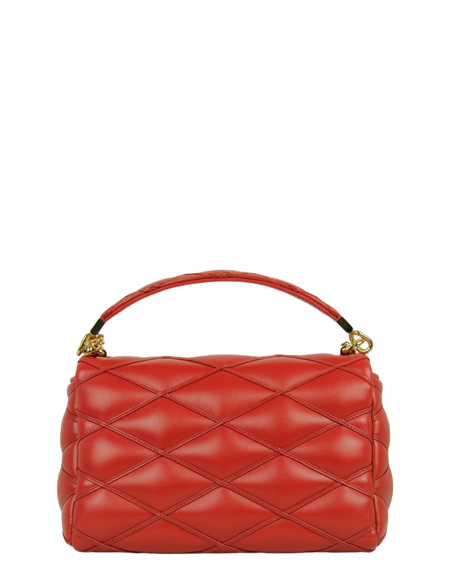Louis Vuitton Red Lambskin Malletage Top Handle GO-14 MM